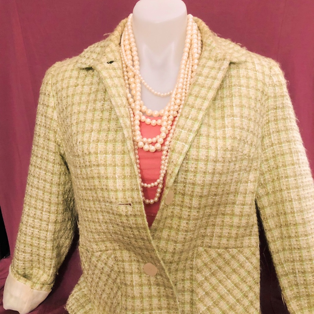 Karen Scott Vintage Chartreuse Blazer